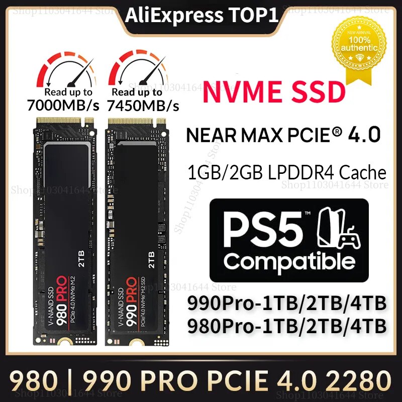 ֽ  귣 990  SSD, NVMe PCIe 4.0 M.2 2280 980  ̺, PS5 Ʈ PC ӿ ǻͿ ȣȯ , 4TB, 2TB, 1TB